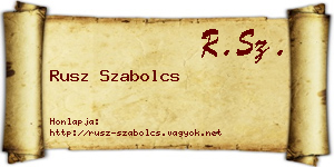 Rusz Szabolcs névjegykártya